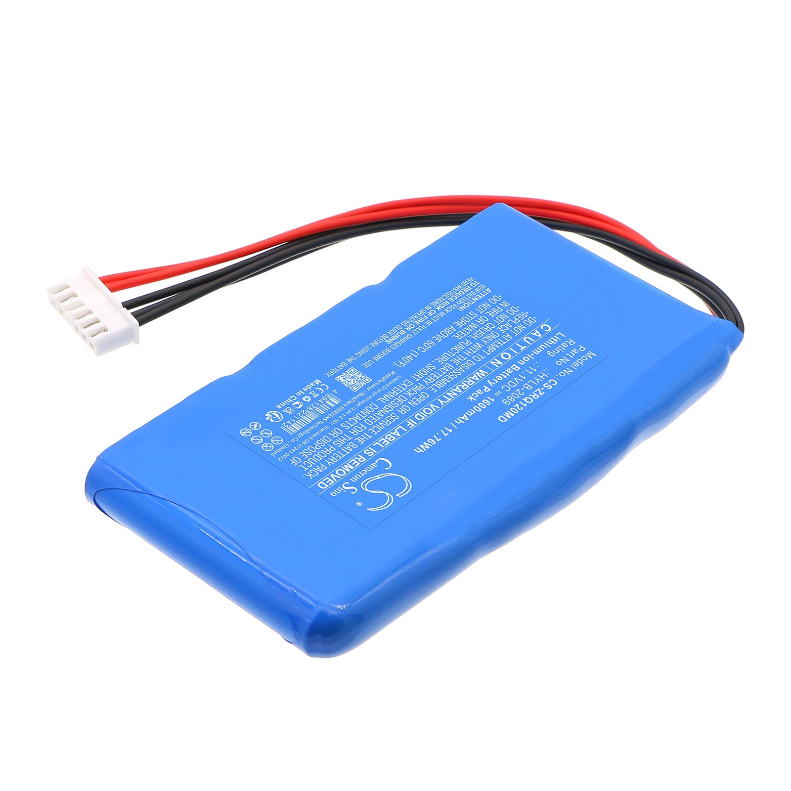 11.1V, Li-ion, 1600mAh, Battery fits Zoncare ZQ-1201G, ZQ-1203G | KAIJIN KX-1203, 17.76Wh Medical Cameron Sino Technology Limited