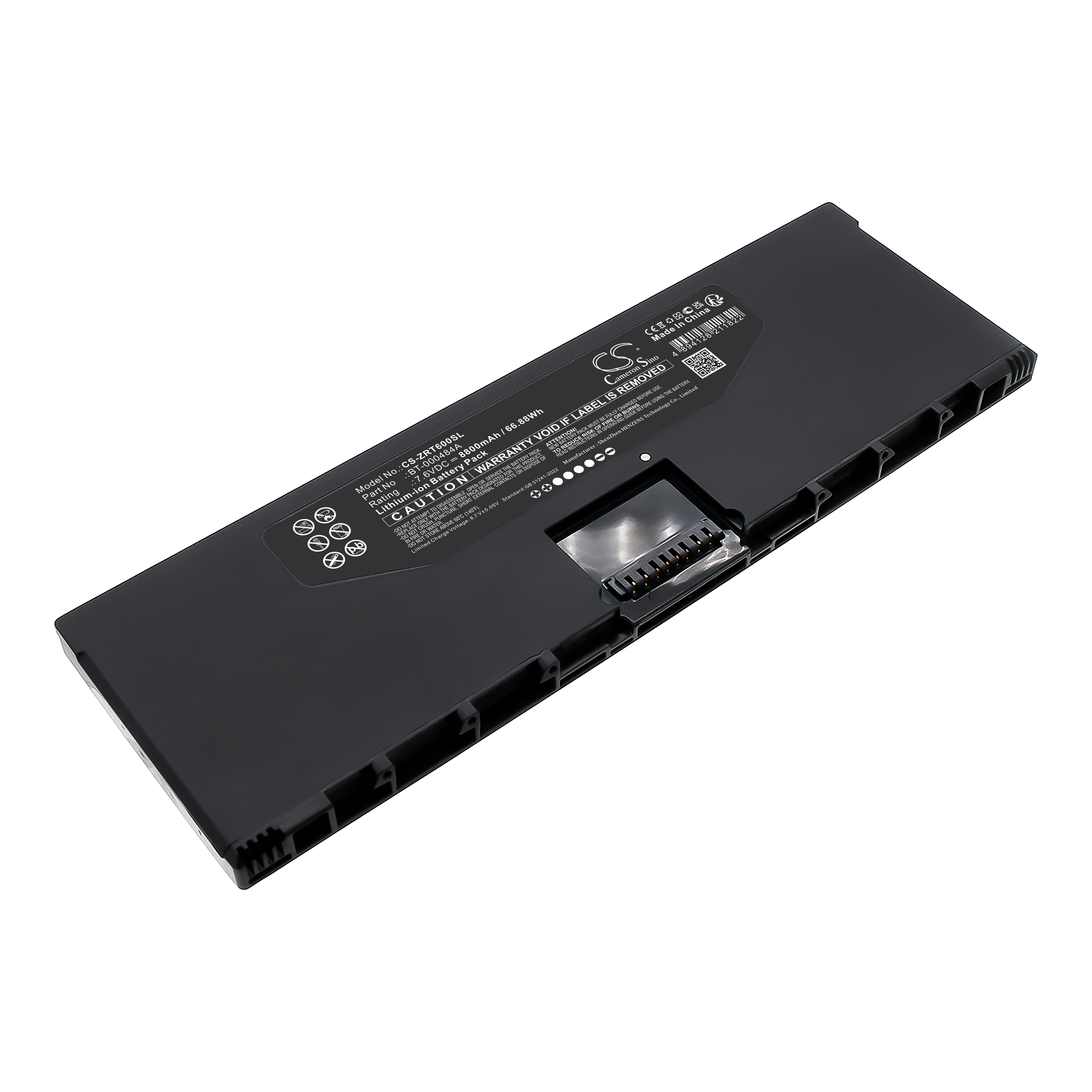 7.6V, Li-ion, 8800mAh, Battery fits Zebra ET6X, ET6XW, 66.88Wh Tablet Cameron Sino Technology Limited