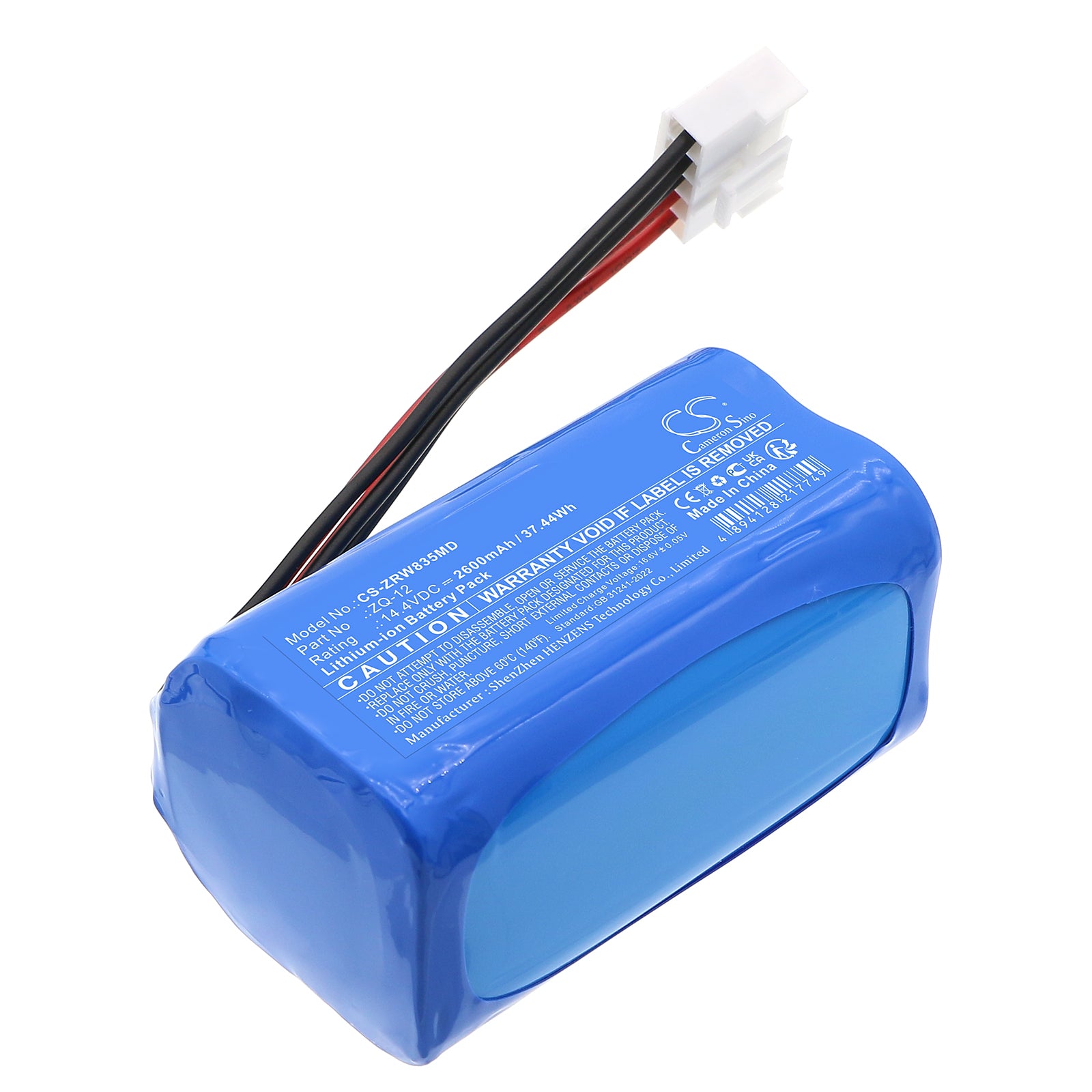14.4V, Li-ion, 2600mAh, Battery fits Zoncare WPD-0080, WPD04-0178, 37.44Wh Medical Cameron Sino Technology Limited