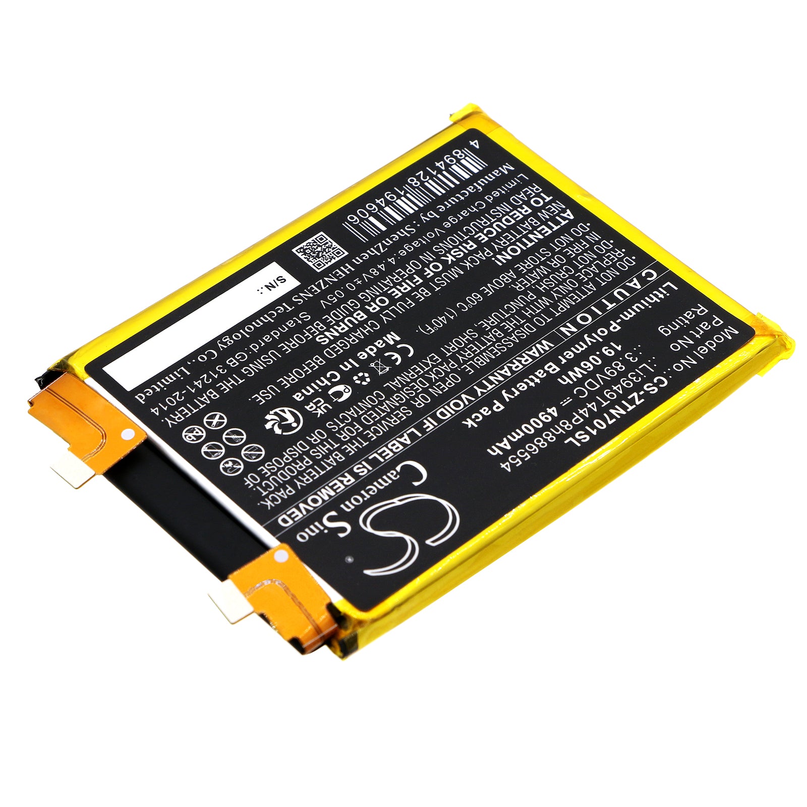 Li-Polymer, Mobile, SmartPhone Battery fits Zte Nubia Z40 Pro, Nubia Z40 Pro 5g, 3.89V, 4900mAh Mobile, SmartPhone Cameron Sino Technology Limited