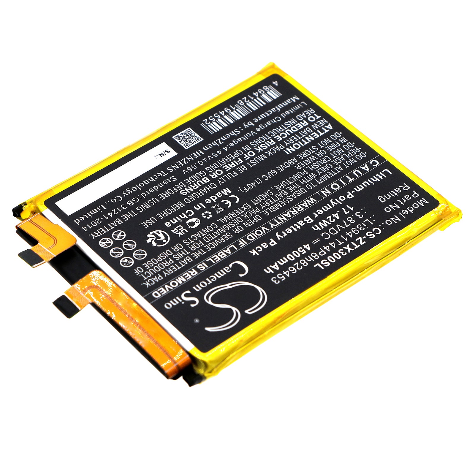 Li-Polymer, Mobile, SmartPhone Battery fits Zte A2022p, Axon 30 Pro+, 3.87V, 4500mAh Mobile, SmartPhone Cameron Sino Technology Limited