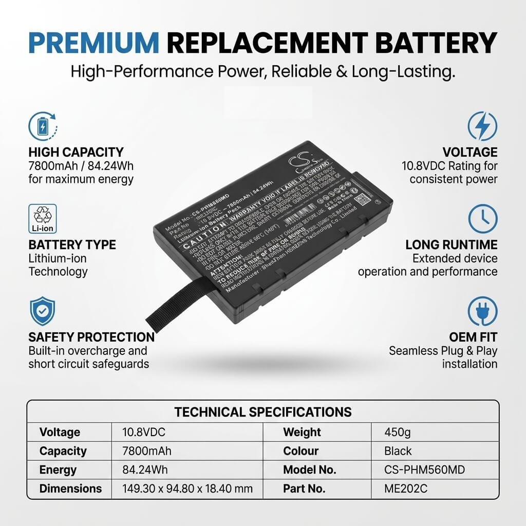 10.8V 7800mAh Li Ion Battery For Philips Goldway G50 G60 G60E 84.24Wh Premium Replacement Battery Medical Cameron Sino Technology Limited
