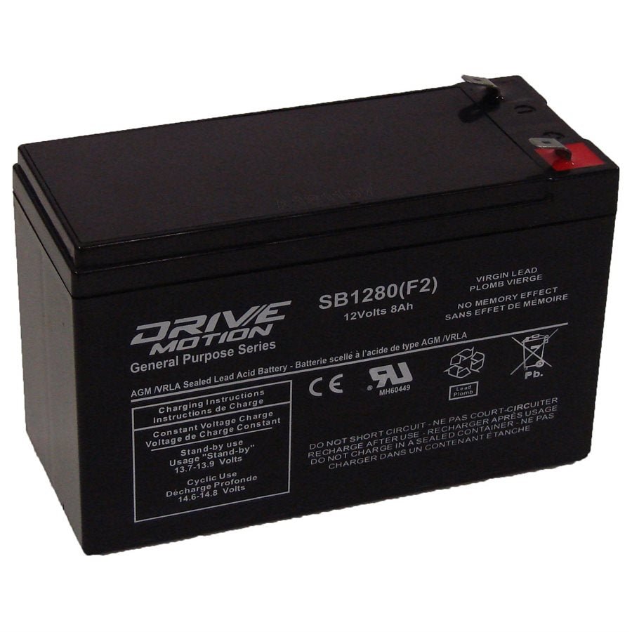 AGM Battery fits 12V-8.0 Ah F2 Terminal Sealed Lead Acid Batteries Drivemotion