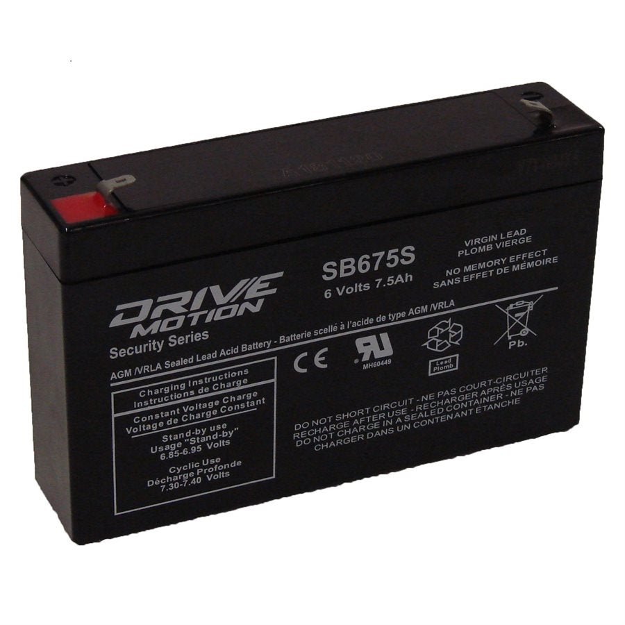 AGM Security Battery fits 6V-7.5 Ah Sealed Lead Acid Batteries Drivemotion