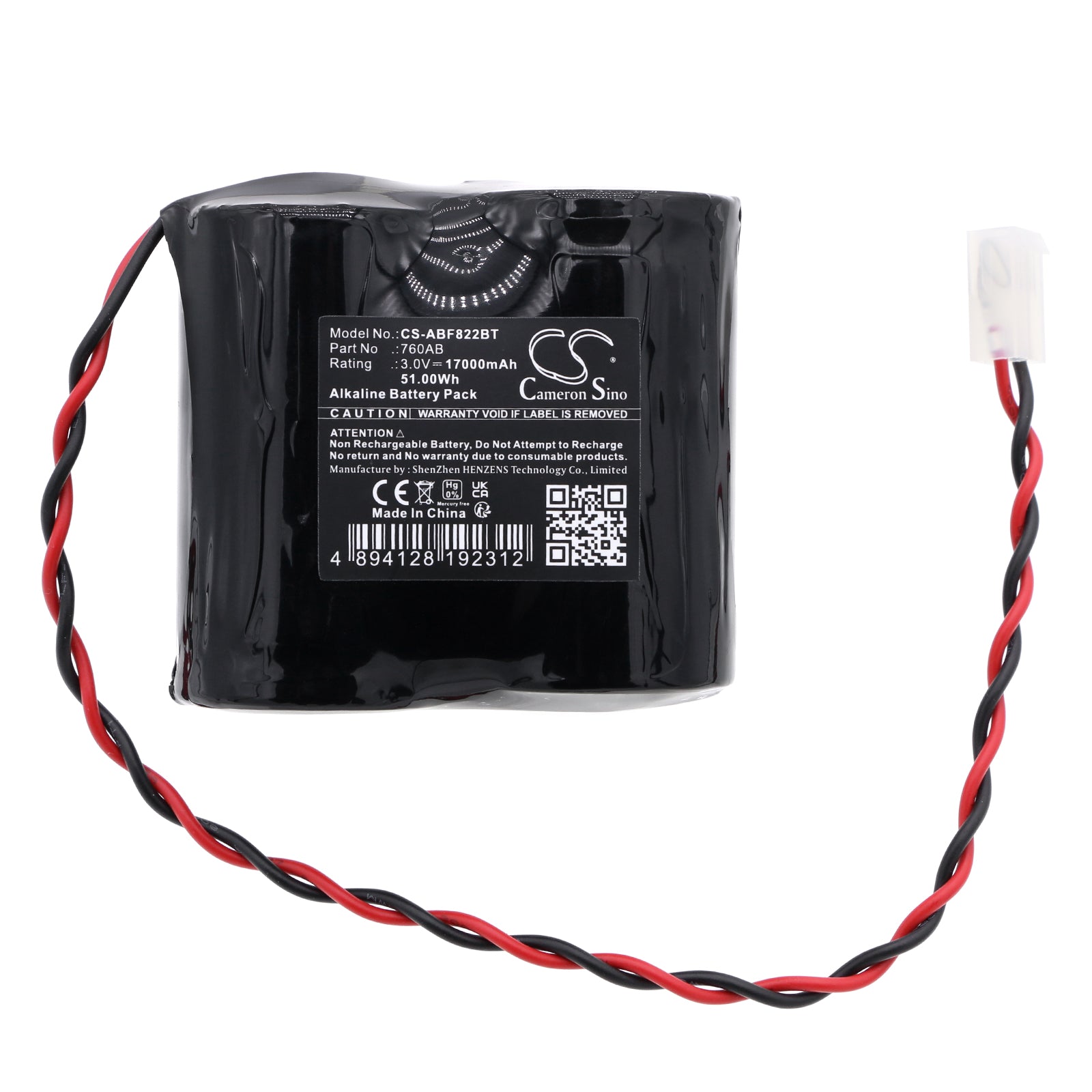 Alkaline, Alarm System Battery fits Abus Fu2986, Fu8220, 3.0V, 17000mAh Alarm System Cameron Sino Technology Limited