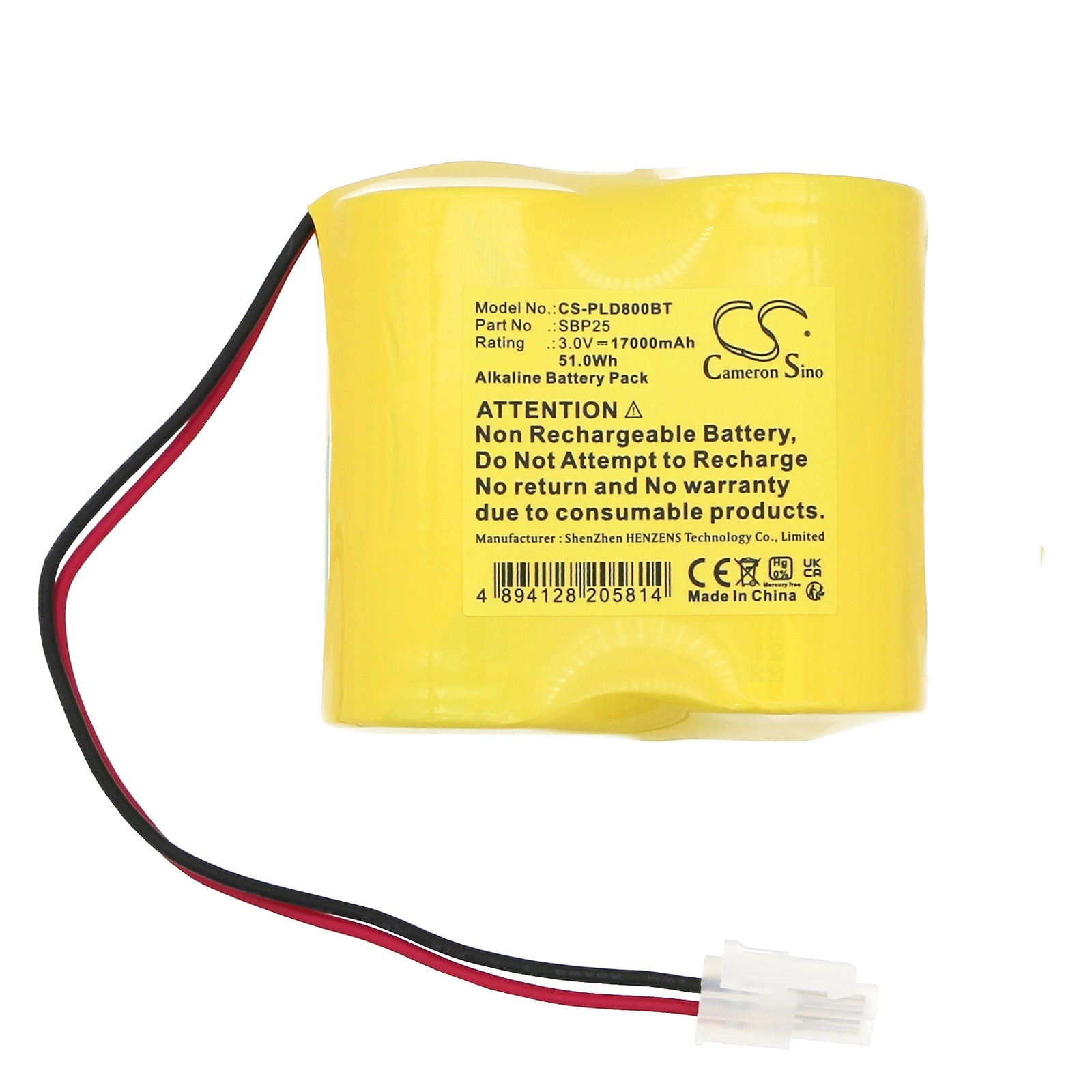 Alkaline, Alarm System Battery fits First Innov Dsp-80, Dsp80-s5 2lr20, 3.0V, 17000mAh Alarm System Cameron Sino Technology Limited
