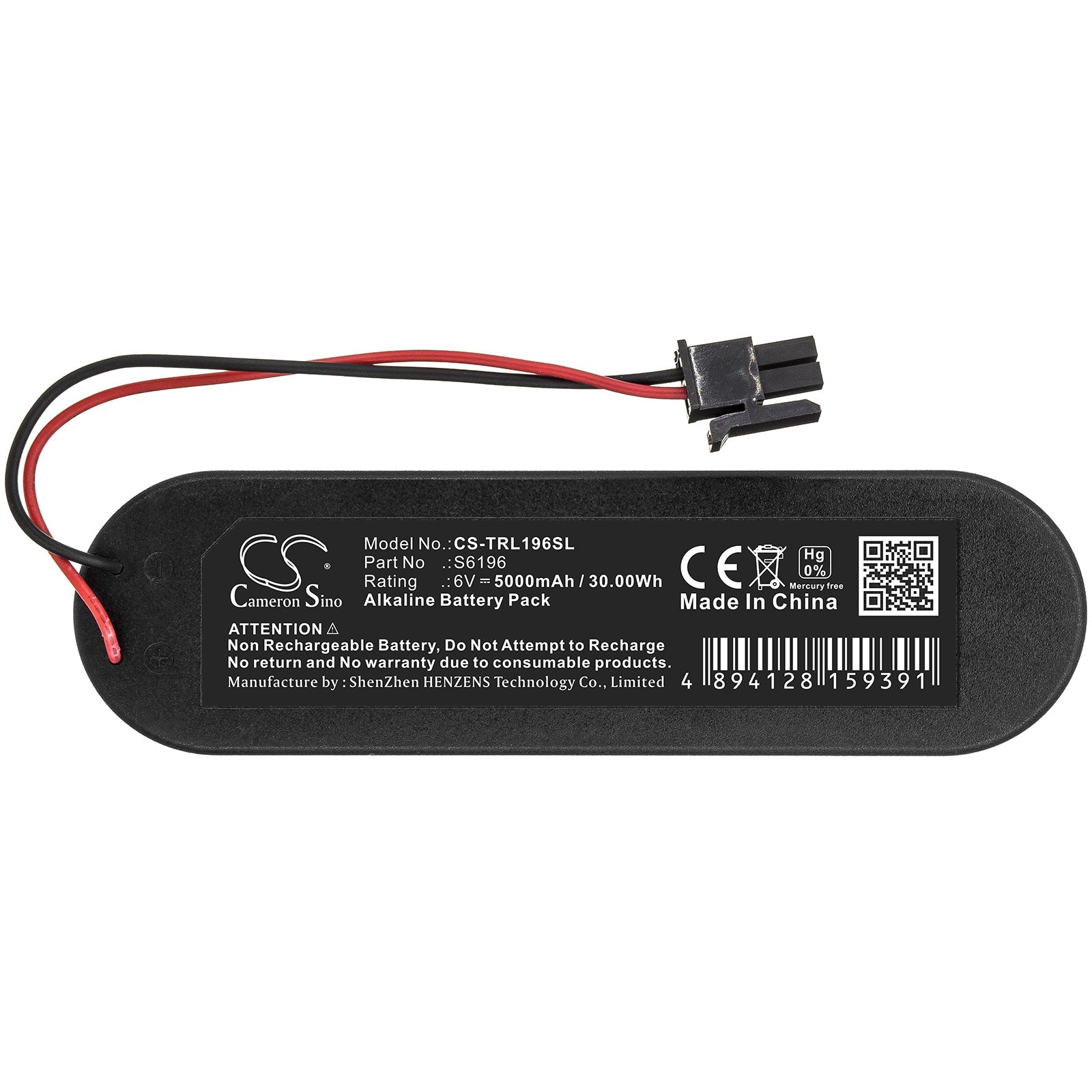 Alkaline Battery fits Trilogy, S6196 6V, 5000mAh Door Lock Cameron Sino Technology Limited