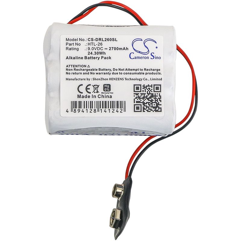 Alkaline Battery fits Vingcard, 12, 1200, 9.0V, 2700mAh Door Lock Cameron Sino Technology Limited