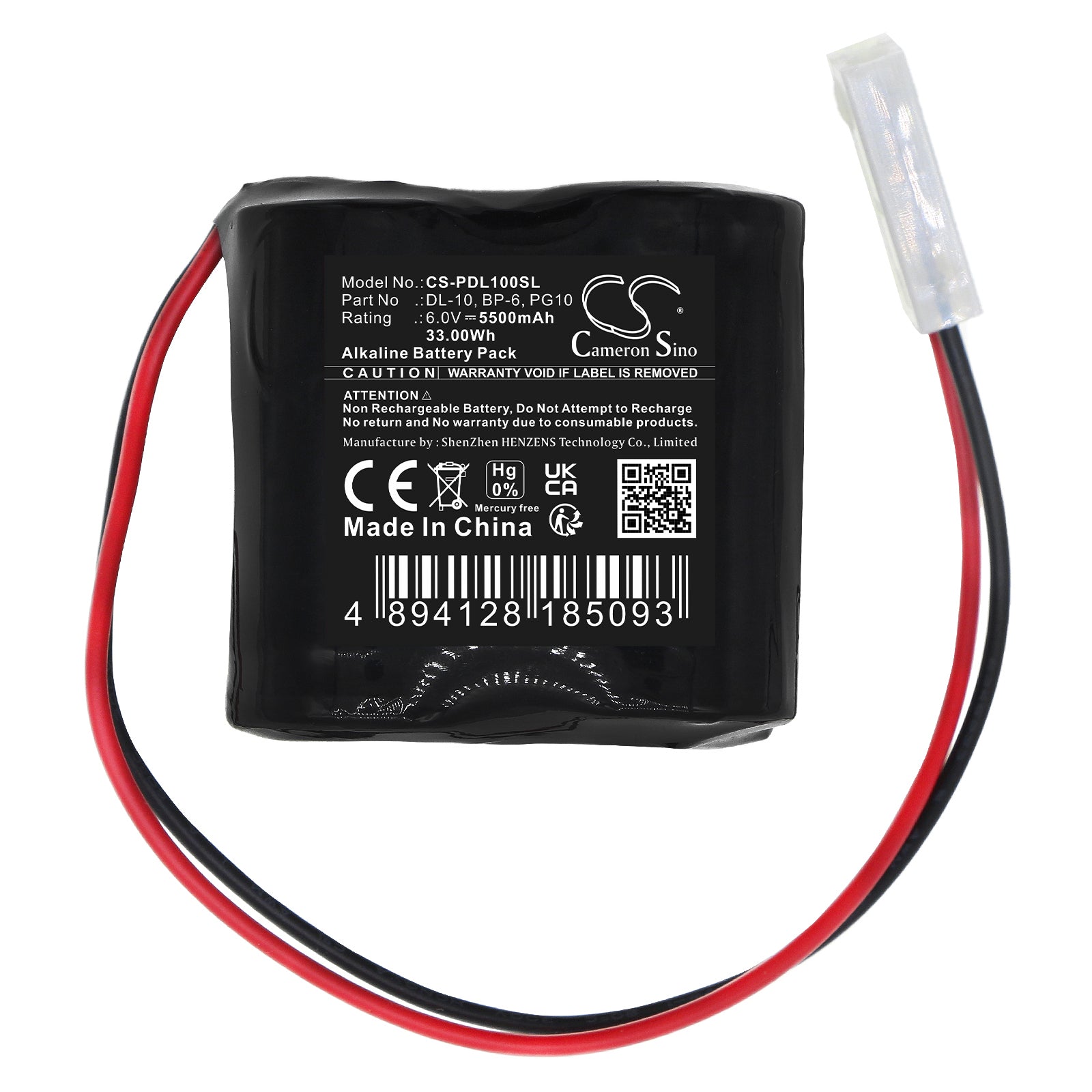 Alkaline, Door Lock Battery fits Panic Door Bp6, 6.0V, 5500mAh Door Lock Cameron Sino Technology Limited