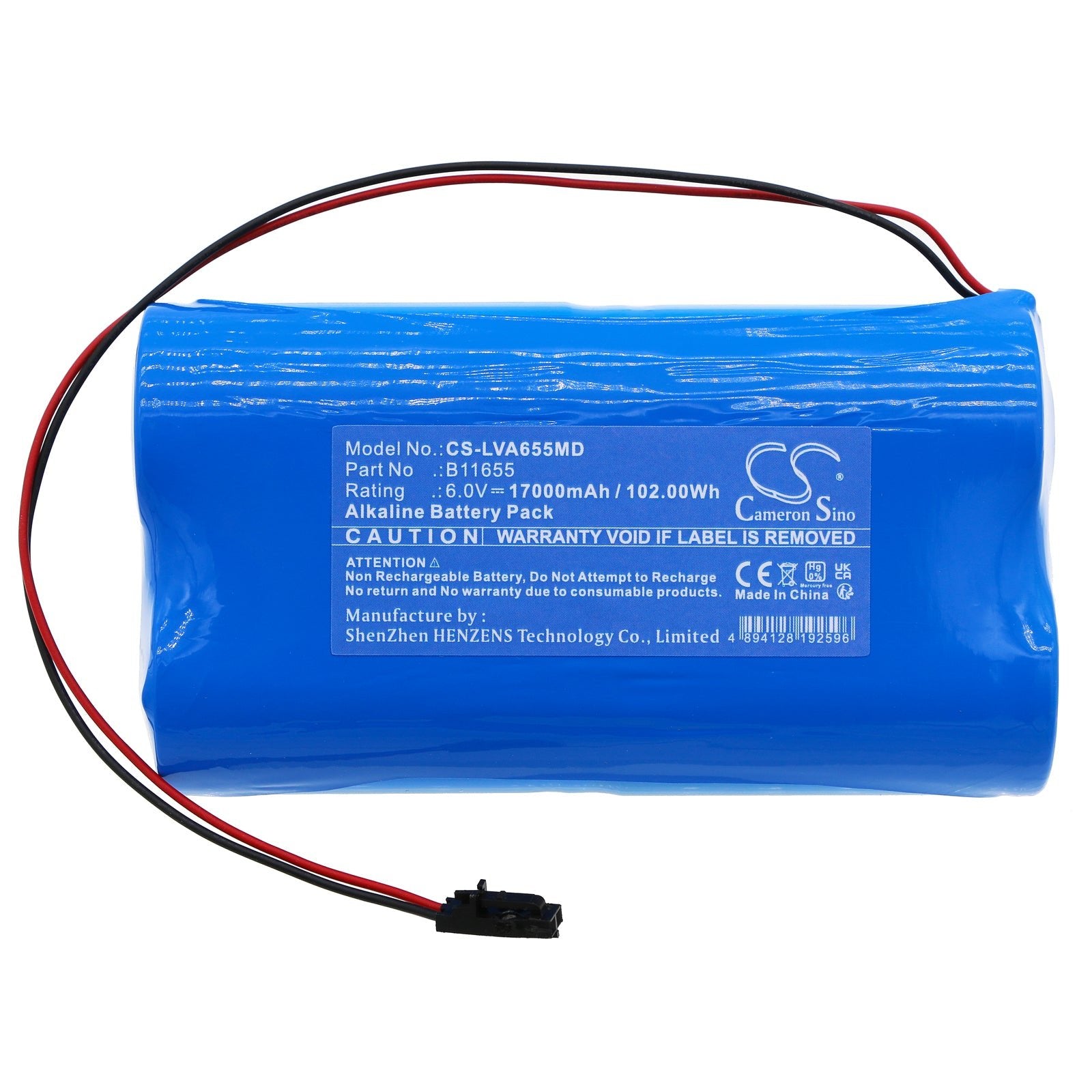 Alkaline, Medical Battery fits Lionville Lock Alert, 6.0V, 17000mAh Medical Cameron Sino Technology Limited