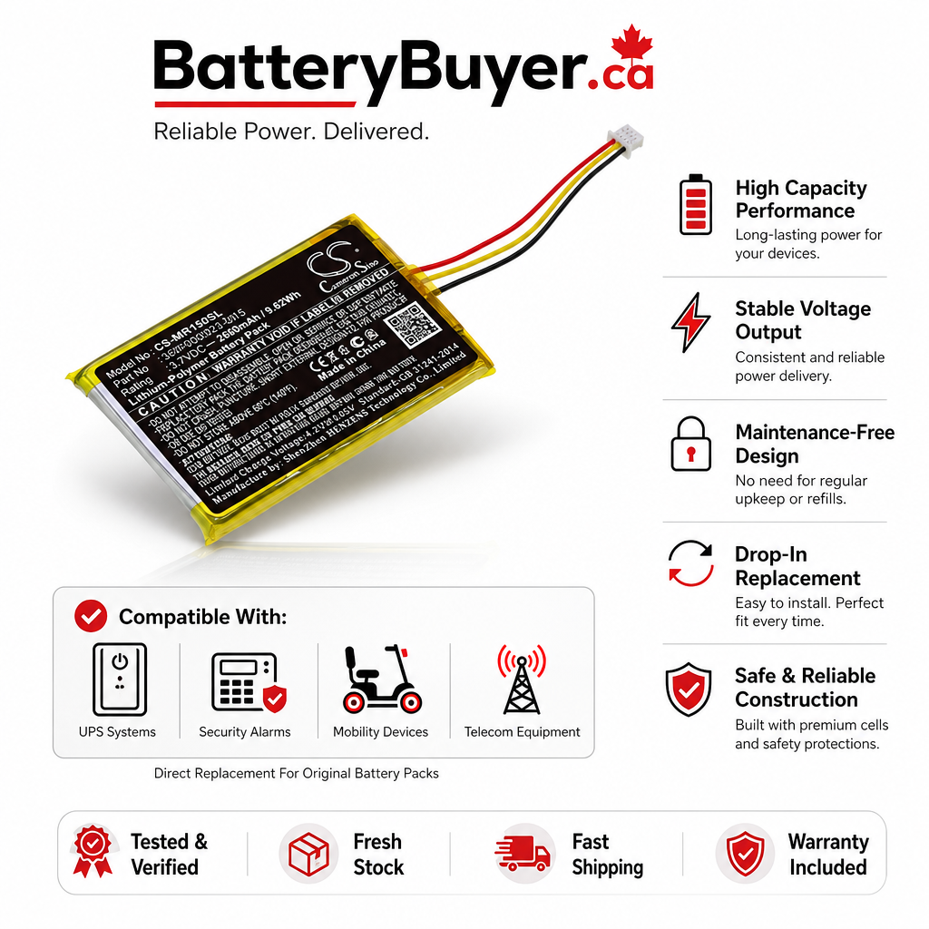 Li-Polymer Battery fits Moonybaby, Mb55810, Mb55810-2t 3.7V, 1100mAh / 4.07Wh BabyPhone Cameron Sino Technology Limited