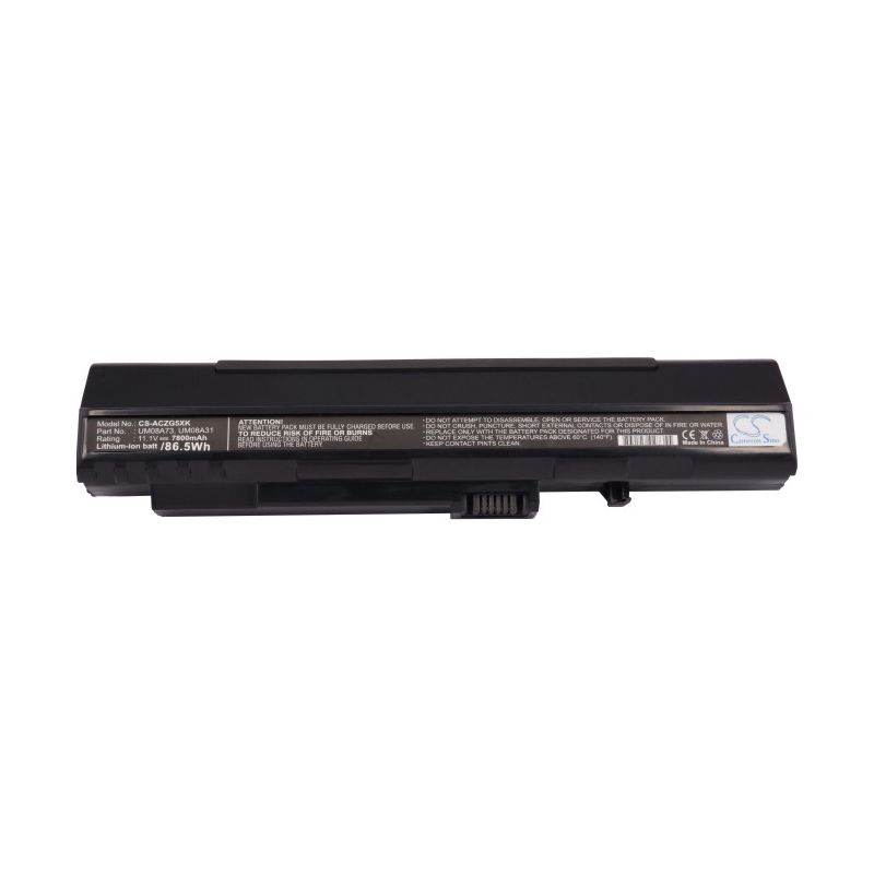 Black 11.1V 7800mAh Acer, Aspire One, Aspire One 531h, Aspire One 531h-1440 Replacement Battery Notebook & Laptop Cameron Sino Technology Limited