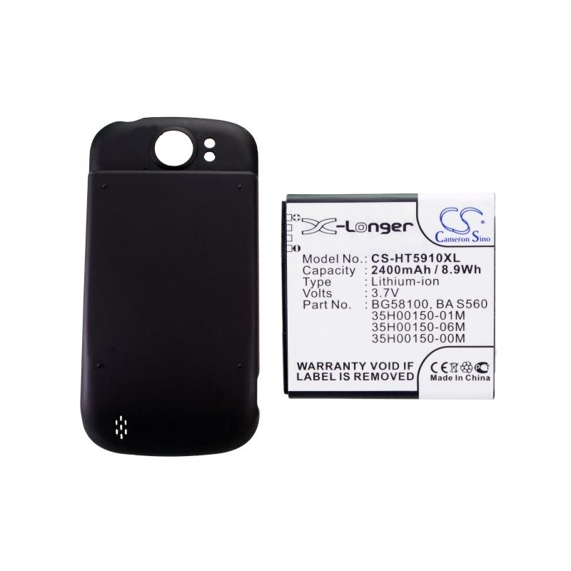 Black 3.7V 2400mAh Htc, Doubleshot, Mytouch 4g Slide, Pg59100 Replacement Battery Computer Cameron Sino Technology Limited