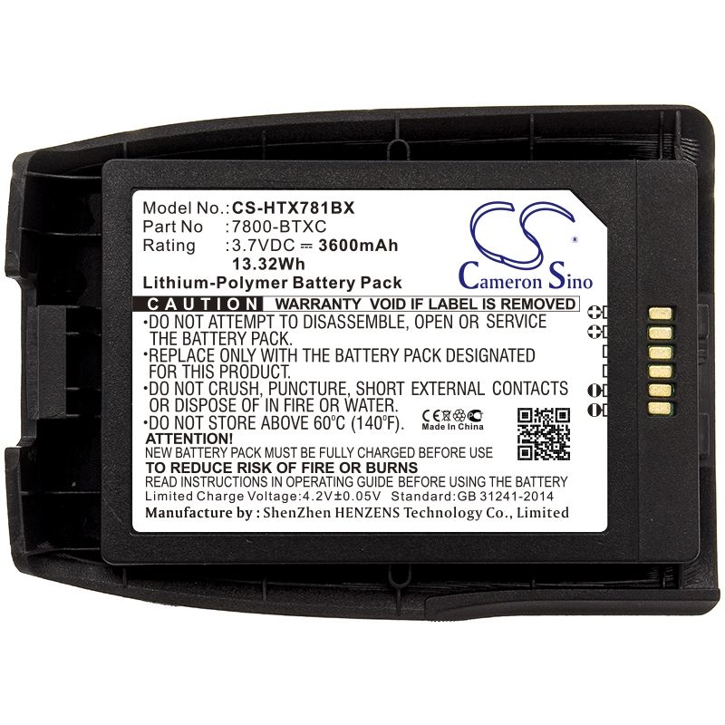 Black 3.7V 3600mAh Dolphin, 7800, Honeywell, Dolphin 7800 Replacement Battery Barcode Scanner Cameron Sino Technology Limited