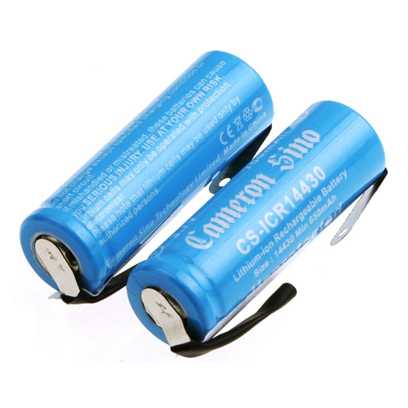 CS-ICR14430NF Li-ion Battery Includes 2pcs Pack With Tabs 3.7V, 700mAh 14430 Cameron Sino Technology Limited