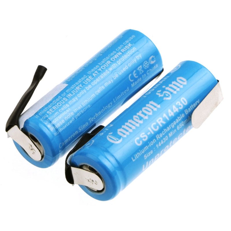 CS-ICR14430NR Li-ion Battery Includes 2pcs Pack With Solder Tabs 3.7V, 700mAh 14430 Cameron Sino Technology Limited