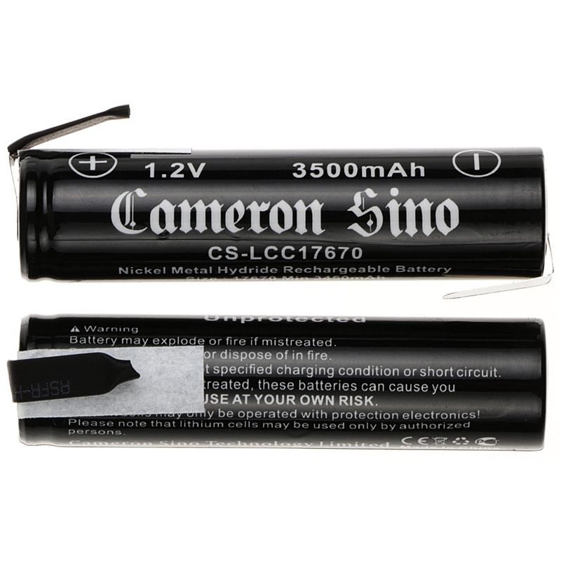 CS-LCC17670NR Ni-mh Battery Includes 2pcs Pack With Solder Tabs 1.2v, 3500mah AA Cameron Sino Technology Limited