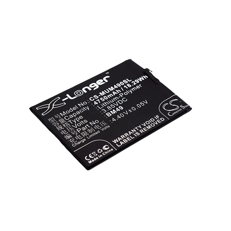 CS-MUM490SL Li-polymer Battery Fits Xiaomi,2016001,2016002,2016007 3.85v, 4750mah Mobile & SmartPhone Cameron Sino Technology Limited