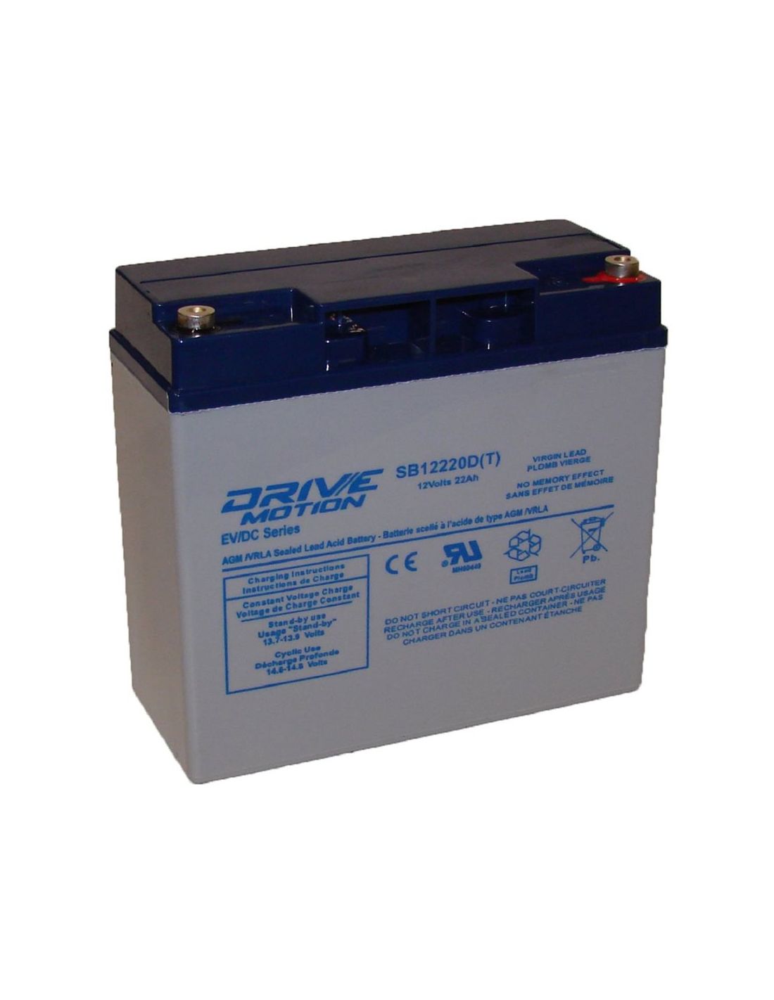 Deep Cycle VRLA Battery fits 12V-22 Ah Threaded Terminal Sealed Lead Acid Batteries Drivemotion