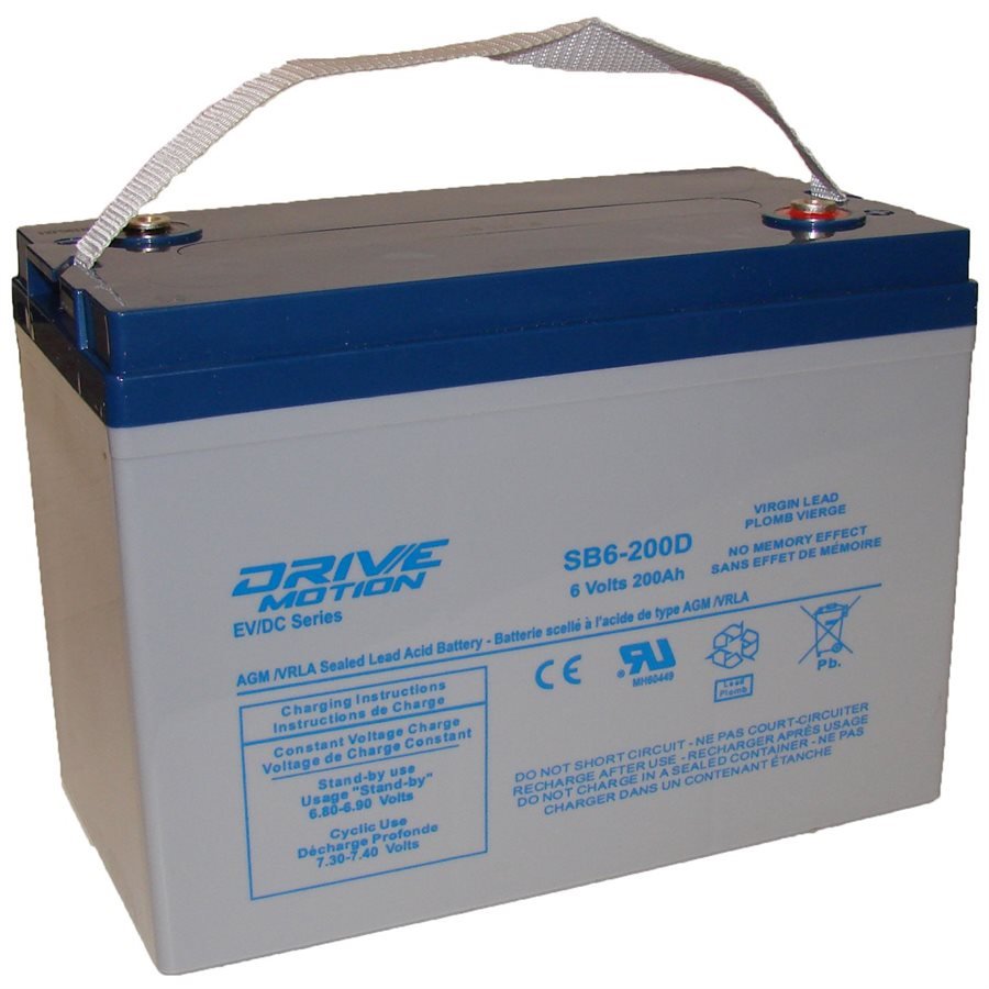 Drivemotion SB6-200D Deep Cycle VRLA Battery fits 6V-200Ah Sealed Lead Acid Batteries Drivemotion