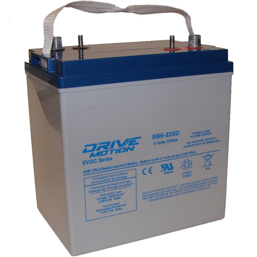 Drive Motion SB6-235D Deep Cycle VRLA Battery fits 6V-235Ah (GC2) Sealed Lead Acid Batteries Drivemotion