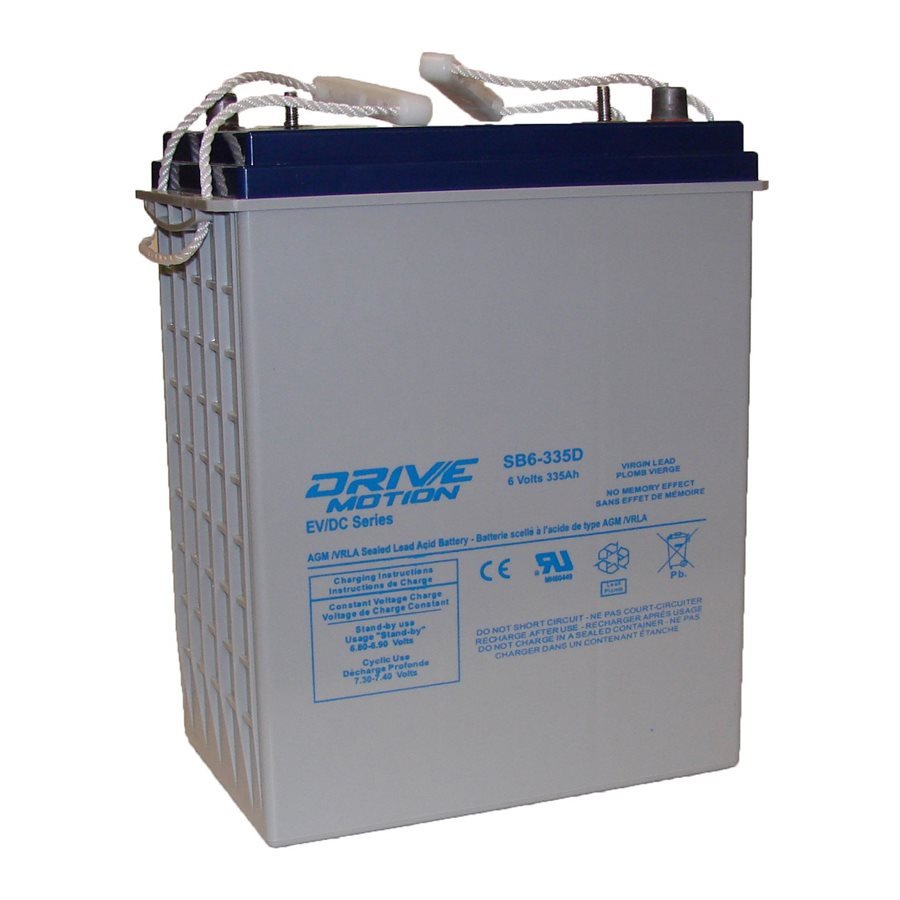 Drive Motion SB6-335D Deep Cycle VRLA Battery fits 6V-335Ah (305) Sealed Lead Acid Batteries Drivemotion