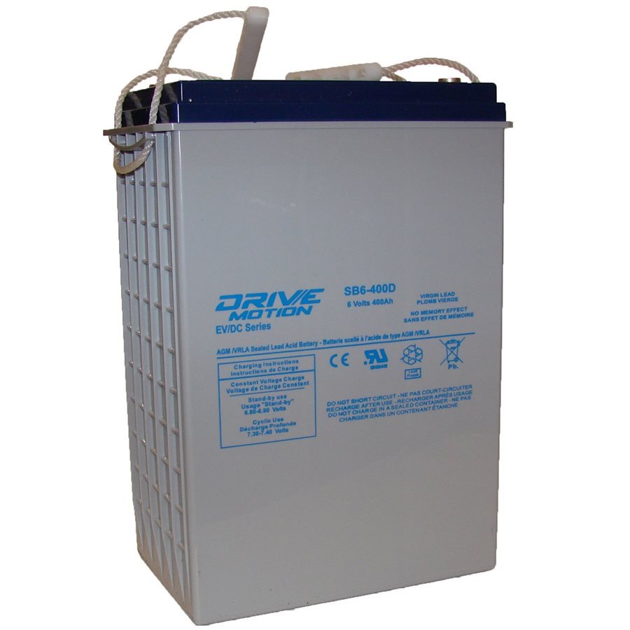 Drive Motion SB6-400D Deep Cycle VRLA Battery fits 6V-400Ah (L16) Sealed Lead Acid Batteries Drivemotion