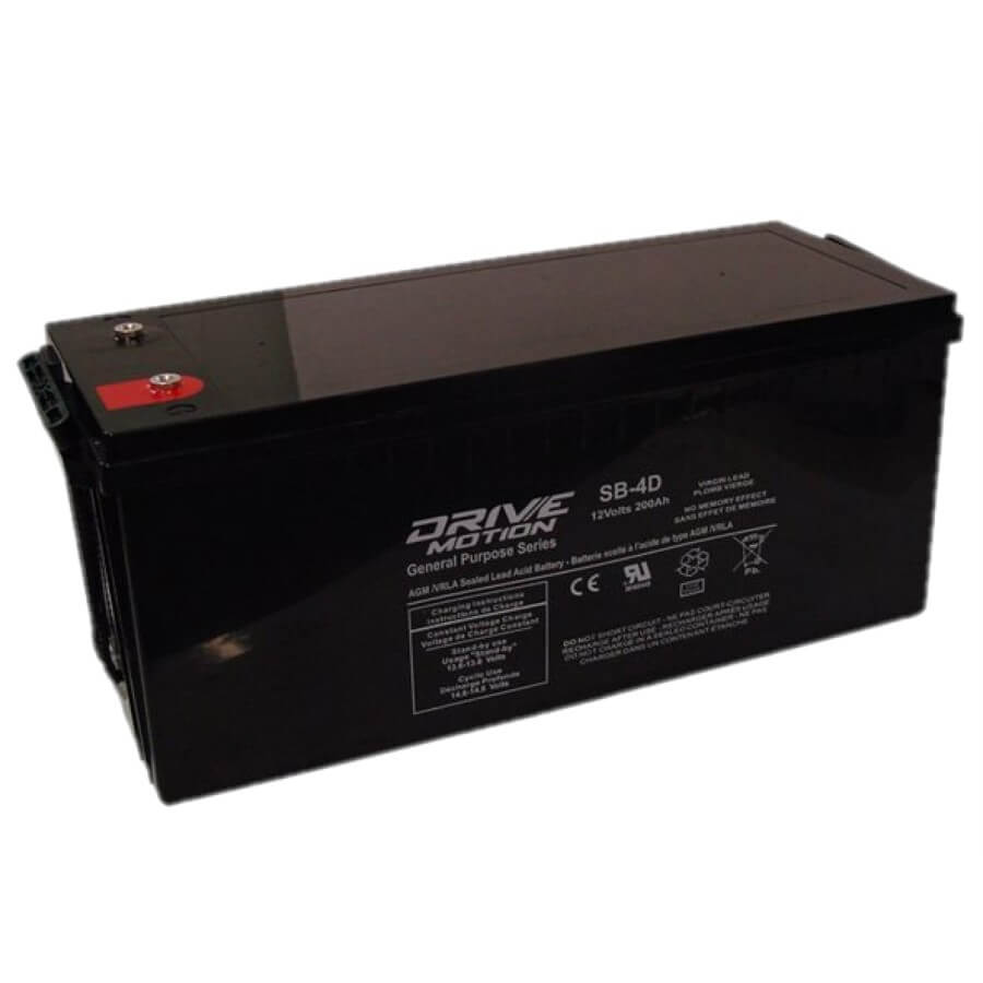 Drive Motion SB-4D AGM Battery fits 12V-200 Ah (4D) Sealed Lead Acid Batteries Drivemotion