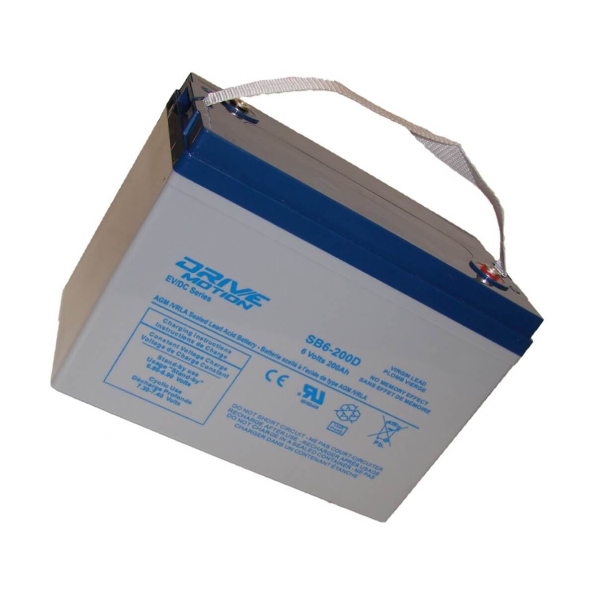 Drivemotion SB6-200D Deep Cycle VRLA Battery fits 6V-200Ah Sealed Lead Acid Batteries Drivemotion
