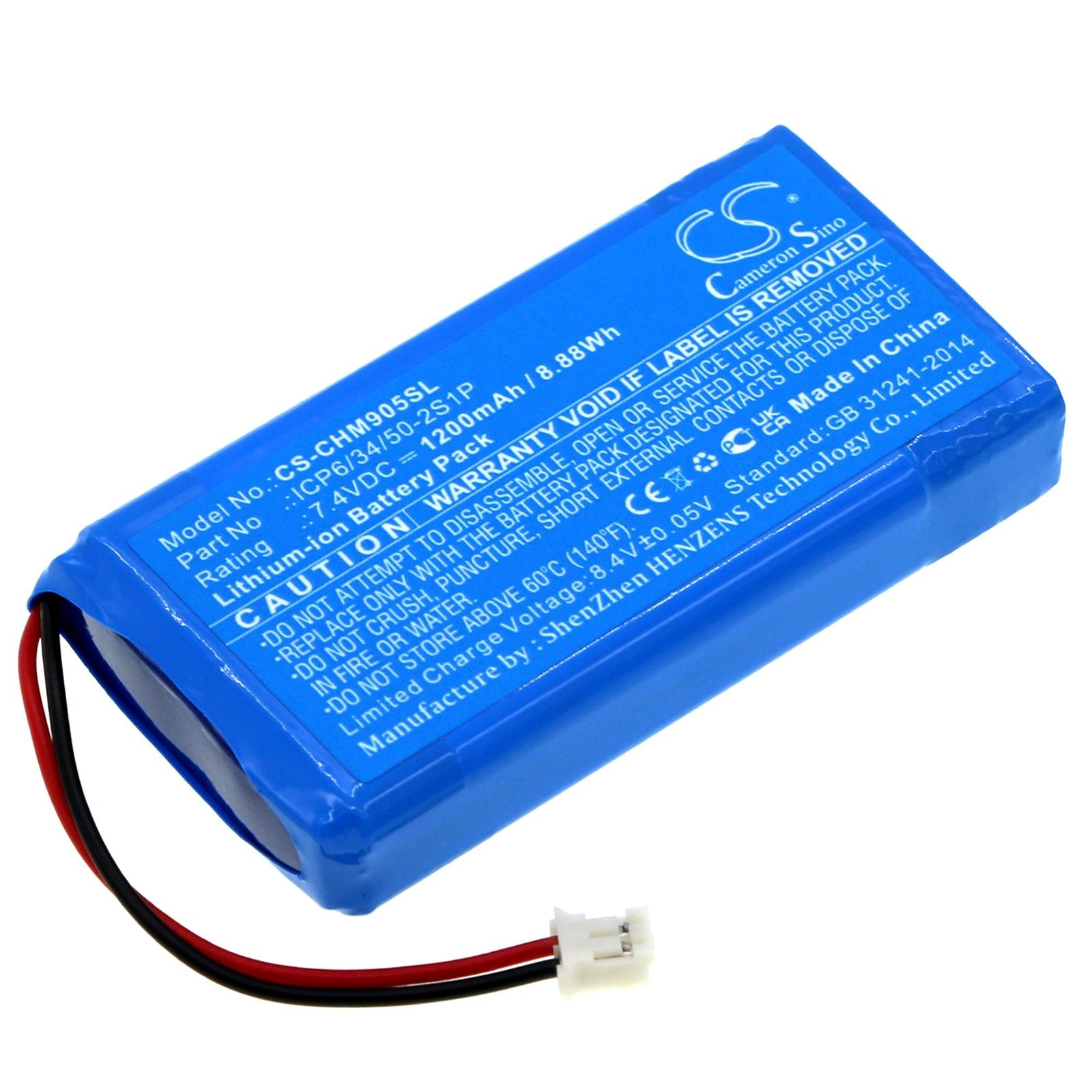 Li-ion, Amplifier Battery fits Chord Mojo Headphone Amplifier, 7.4V, 1200mAh Amplifier Cameron Sino Technology Limited