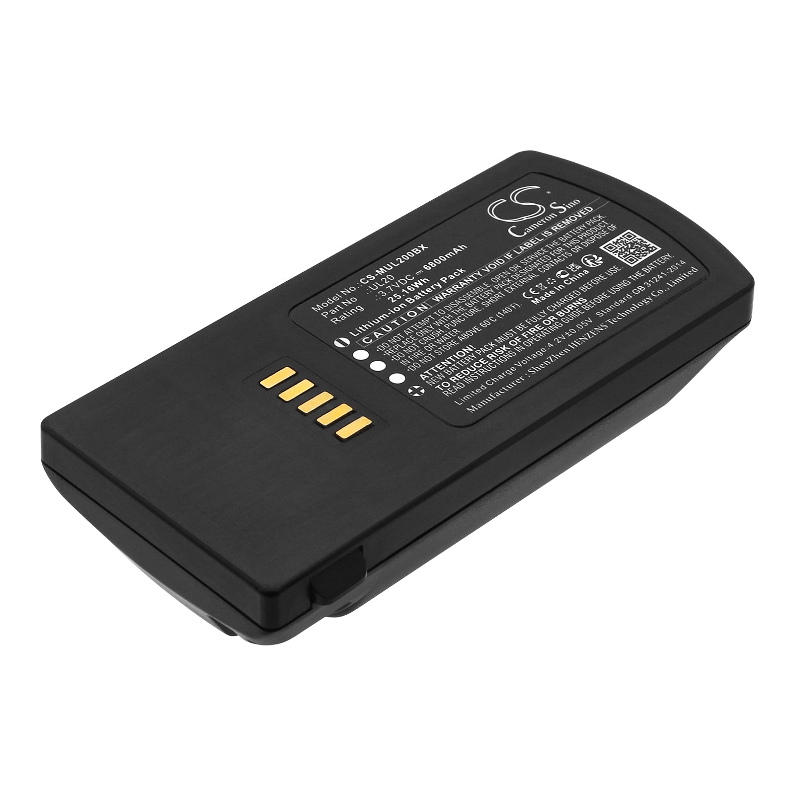 Li-ion, Barcode Scanner Battery fits M3 Mobile Ul20, Ul20f, 3.7V, 6800mAh Barcode Scanner Cameron Sino Technology Limited