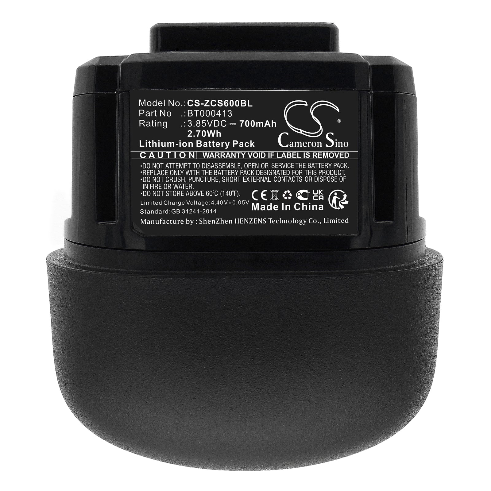 Li-ion, Barcode Scanner Battery fits Zebra Cs60, Cs6080, 3.85V, 700mAh Barcode Scanner Cameron Sino Technology Limited
