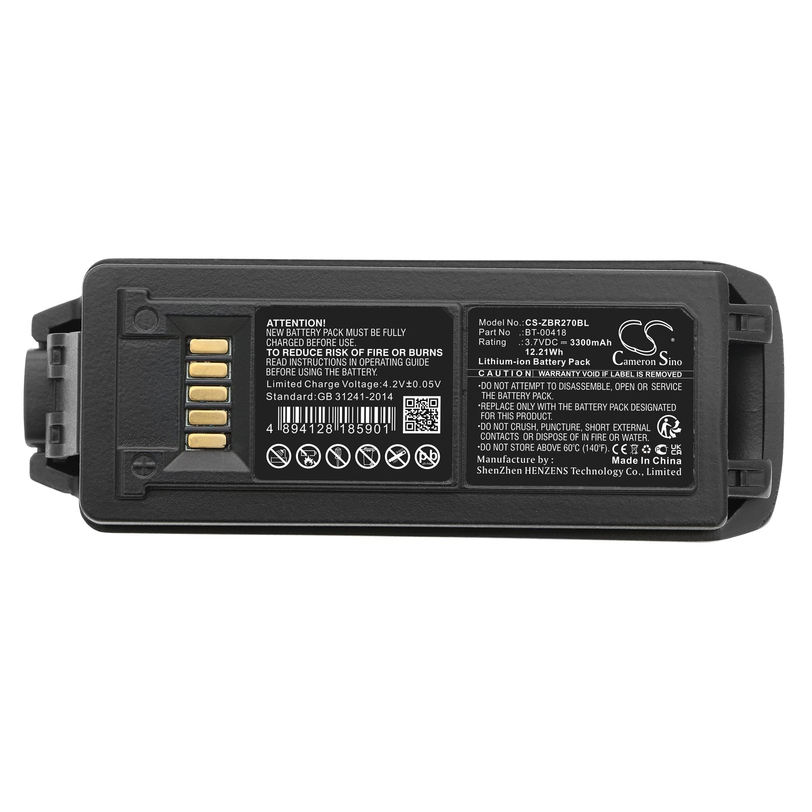 Li-ion, Barcode Scanner Battery fits Zebra Mc2180, Mc22, 3.7V, 3300mAh Barcode Scanner Cameron Sino Technology Limited