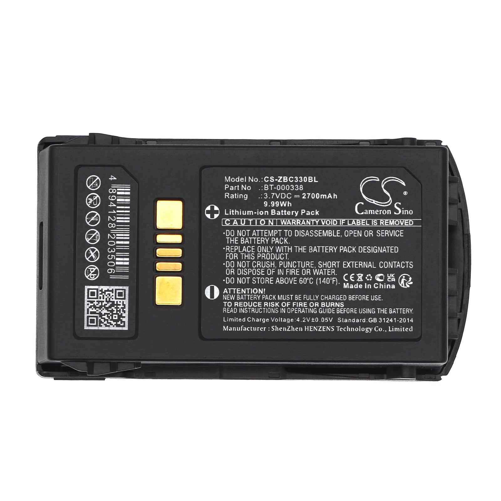 Li-ion, Barcode Scanner Battery fits Zebra Mc33, Mc330, 3.7V, 2700mAh Barcode Scanner Cameron Sino Technology Limited