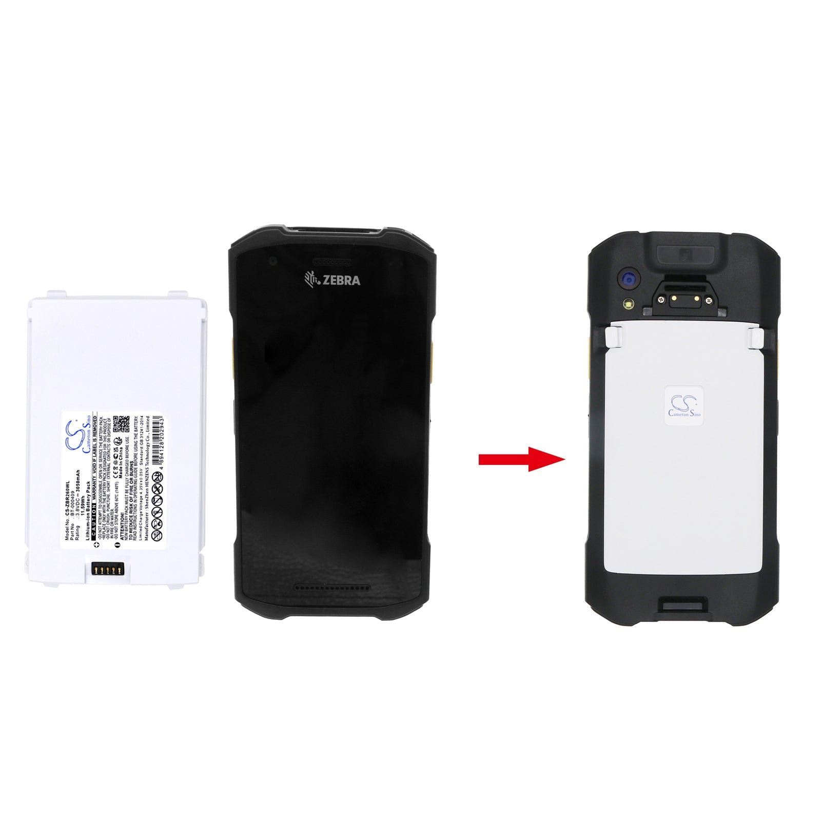 Li-ion, Barcode Scanner Battery fits Zebra Tc21, Tc210, 3.8V, 3050mAh Barcode Scanner Cameron Sino Technology Limited