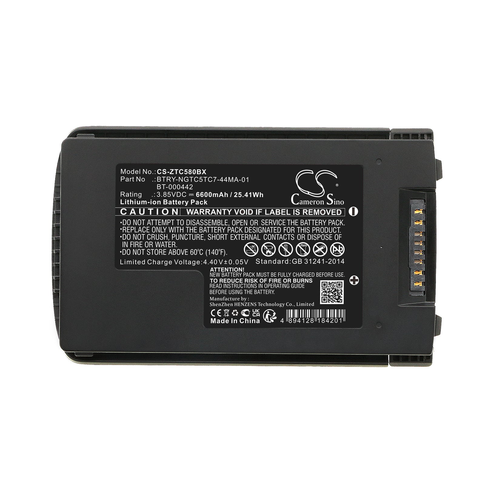 Li-ion, Barcode Scanner Battery fits Zebra Tc53, Tc5301, 3.85V, 6600mAh Barcode Scanner Cameron Sino Technology Limited