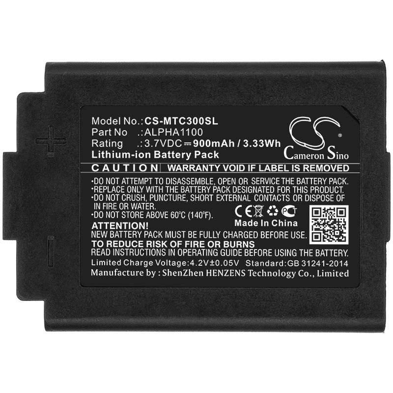 Li-ion Battery fits 3m, Tac300, Tac300-oth 3.7V, 900mAh Wireless Headset Cameron Sino Technology Limited