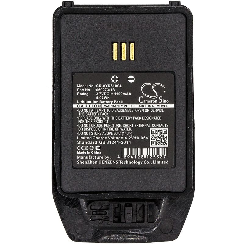 Li-ion Battery Fits Aastra, Dt413, Dt423, Dt433 3.7v, 1100mah Cordless Phone Cameron Sino Technology Limited