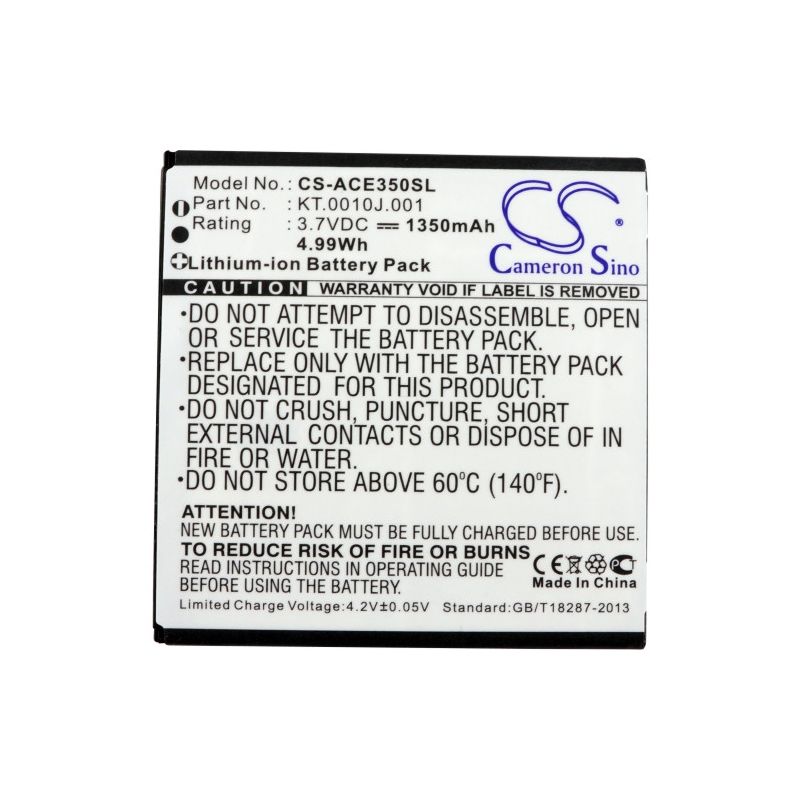 Li-ion Battery fits Acer, ak330, ak330s, at390 3.7V, 1350mAh Mobile & SmartPhone Cameron Sino Technology Limited
