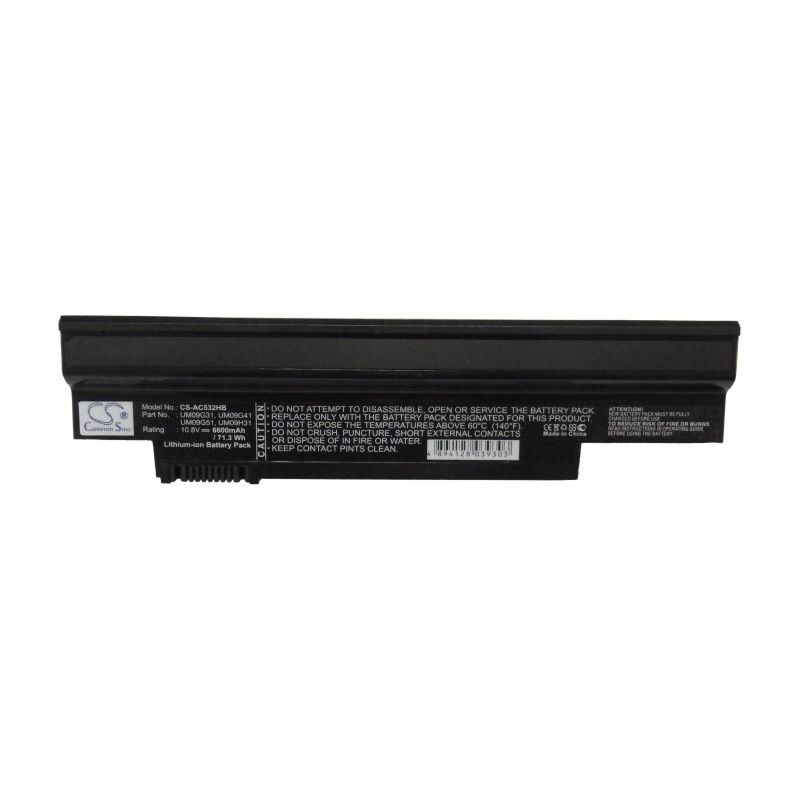 Li-ion Battery fits Acer, Ao532h-21b, Ao532h-21r, Ao532h-21s 10.8V, 6600mAh Notebook & Laptop Cameron Sino Technology Limited