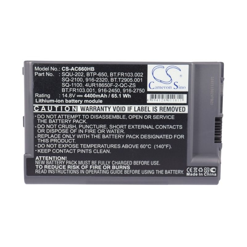 Li-ion Battery fits Acer, Aspire 1450, Aspire 1451lci, Aspire 1451lmi 14.8V, 4400mAh Computer Cameron Sino Technology Limited (Suspended)