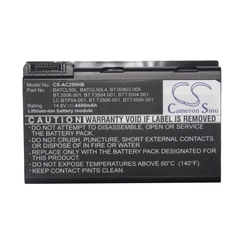Li-ion Battery fits Acer, Aspire 9010, Aspire 9100 Series, Aspire 9100wlmi 14.8V, 4400mAh Notebook & Laptop Cameron Sino Technology Limited