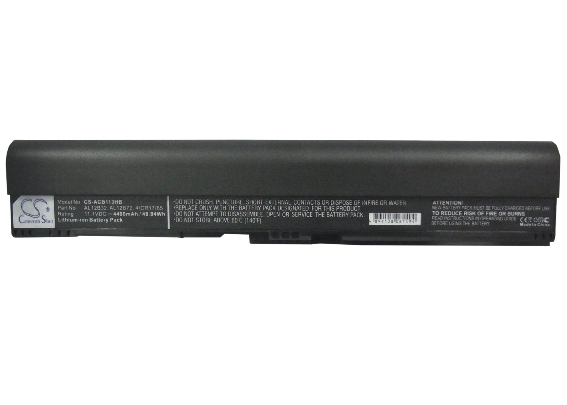 Li-ion Battery fits Acer, Aspire C710, Aspire One 725, Aspire One 756 11.1V, 4400mAh Notebook & Laptop Cameron Sino Technology Limited