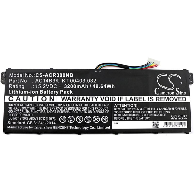 Li-ion Battery Fits Acer, Aspire Es15, Aspire Es1-572, Aspire Es1-572-31ld 15.2v, 3200mah Notebook & Laptop Cameron Sino Technology Limited