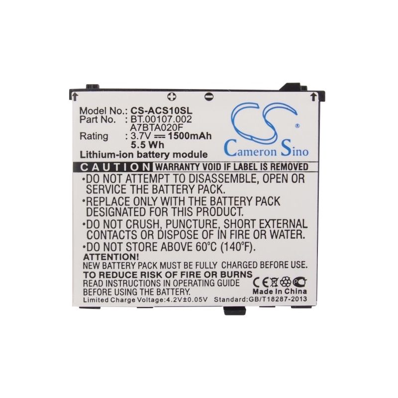 Li-ion Battery fits Acer, liquid, liquid a1, liquid e 3.7V, 1500mAh Communications Cameron Sino Technology Limited