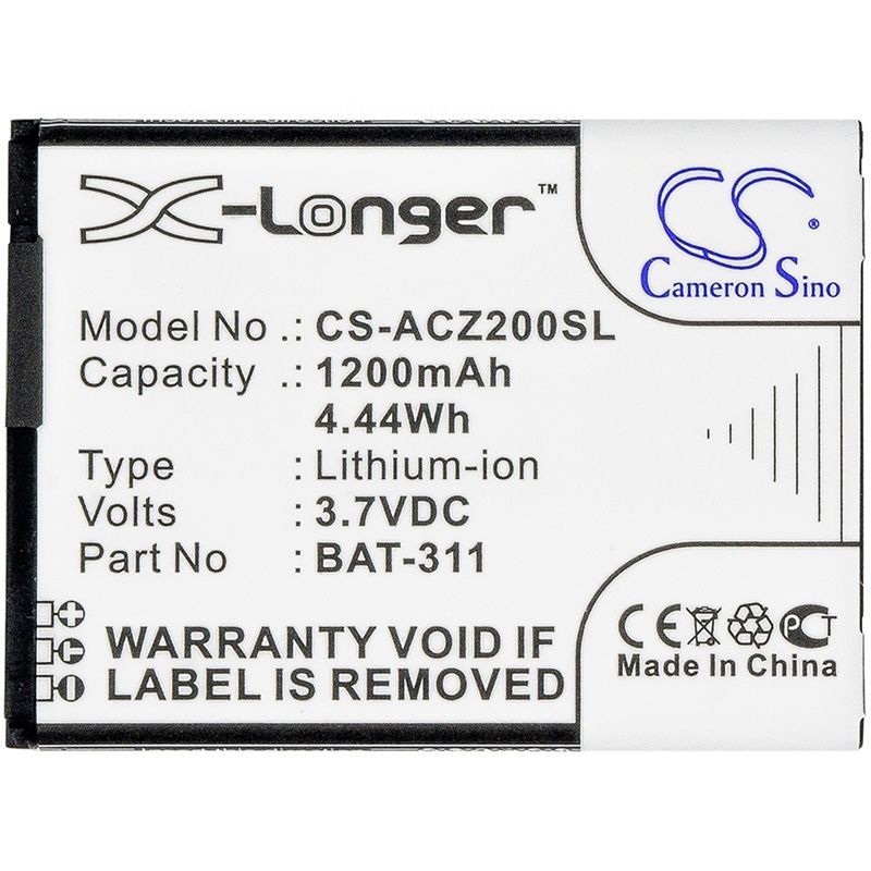 Li-ion Battery Fits Acer, Liquid M220, Liquid M220 Dual Sim, Liquid Z200 3.7v, 1200mah Mobile & SmartPhone Cameron Sino Technology Limited