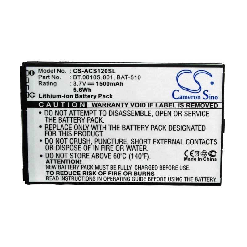 Li-ion Battery fits Acer, liquid metal mt, s120 3.7V, 1500mAh Mobile & SmartPhone Cameron Sino Technology Limited
