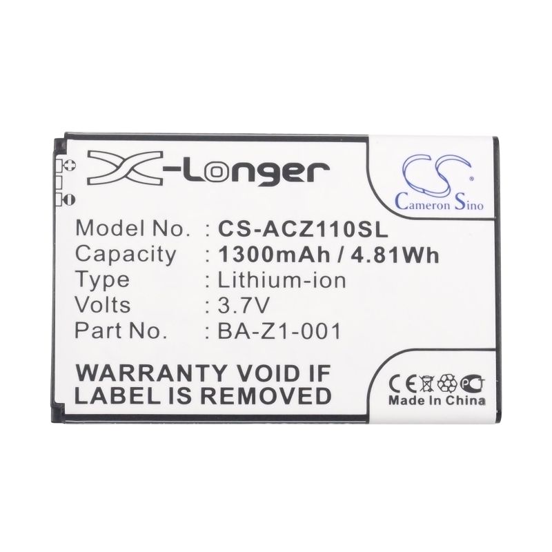Li-ion Battery fits Acer, liquid z110 dou, liquid z120, liquid z2 3.7V, 1300mAh Mobile & SmartPhone Cameron Sino Technology Limited