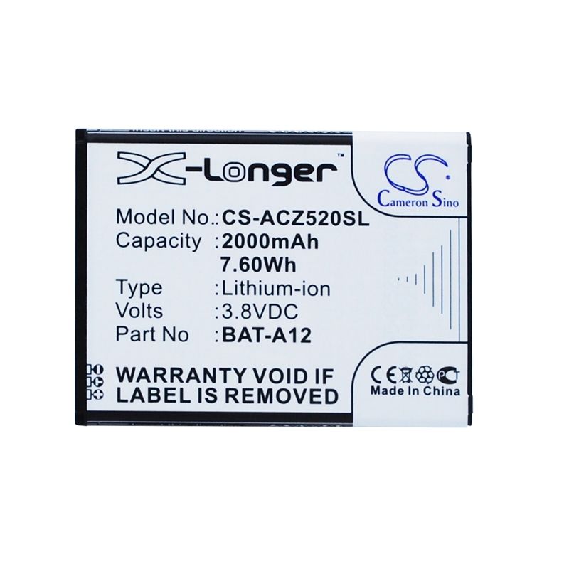 Li-ion Battery fits Acer, liquid z520, liquid z520 dual sim 3.8V, 2000mAh Mobile & SmartPhone Cameron Sino Technology Limited