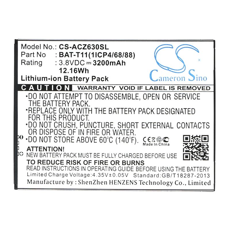 Li-ion Battery Fits Acer, Liquid Z630, Liquid Z630s, T04 3.8v, 3200mah Mobile & SmartPhone Cameron Sino Technology Limited